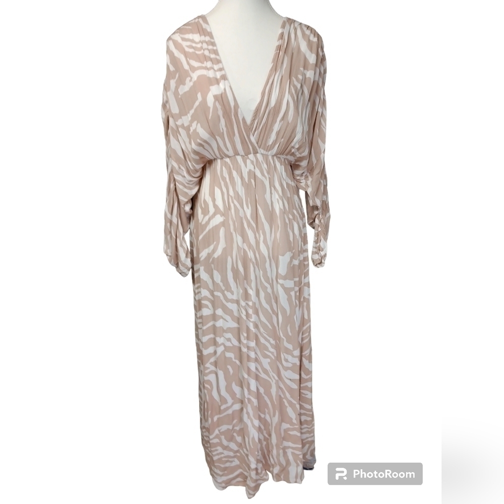 ASOS DESIGN plunge front beach maxi dress in tonal animal print Women's Size 2
